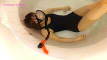 Xiaoyu Wearing Diving Gear in Bathtub 4