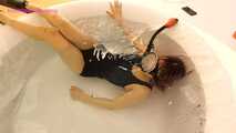 Xiaoyu Wearing Diving Gear in Bathtub 6