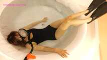 Xiaoyu Wearing Diving Gear in Bathtub 7