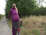 Get a Video with Sandra riding her bike enjoying her shiny nylon Rainwear 5