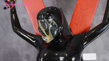 Xiaomeng in New Black Latex Suit and Pinhole Hood 8