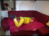Get 2 Videos with Lucy bound and gagged enjoying her shiny nylon Rainwear from our 2021 Archive 7